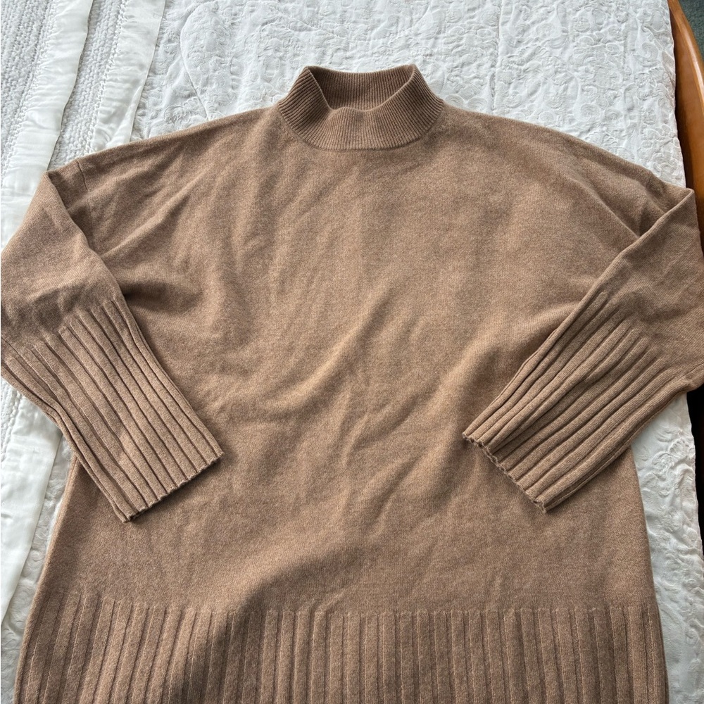 J. Crew Cashmere Turtleneck Sweater in Beige